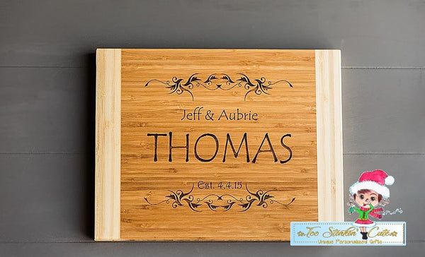 Personalized Bamboo Cutting Board 11x14 â€“ 11 Styles! (Cutting Board/ Kitchen/ Chopping Block/ Cheese/ charcuterie board)