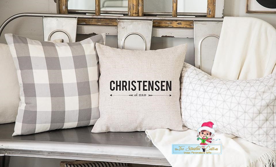 Personalized Farmhouse Style Throw Pillow Covers 18"x18" (Farm House, Grandma, Grandpa, Mom, Dad, Housewarming, Country, Modern, Pillowcase)