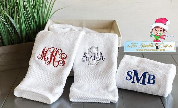 Personalized Luxury Embroidered Hand Towel & Bath Towel Set (Bathroom, –  Too Stinkin' Cute