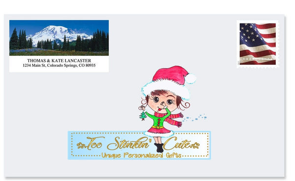 Snow Mountain Landscapes Custom Personalized  Address Labels Flower Elk Hummingbird Squirrel Farm