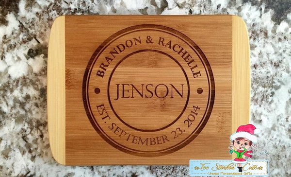 Personalized Cutting Bar Board (Rounded Edge) Bamboo - 11 Different Designs! (Board/ Kitchen/ Chopping Block/ Cheese/ charcuterie board)