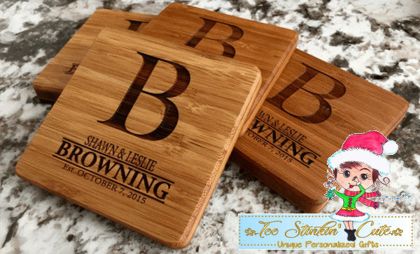 Personalized Thick Bamboo Coaster – 1 Coaster! – 5 Amazing Designs! (Home, Kitchen, Drink, Cup Holder)