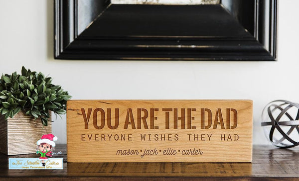 Personalized Laser Engraved Hardwood Signs for Dad and Grandpa (Father's Day, Papa, Daddy, Custom)