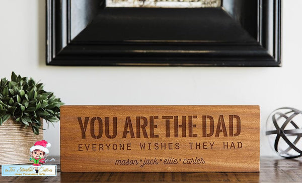 Personalized Laser Engraved Hardwood Signs for Dad and Grandpa (Father's Day, Papa, Daddy, Custom)