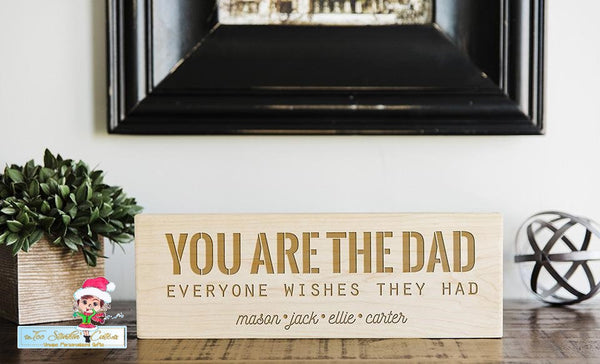 Personalized Laser Engraved Hardwood Signs for Dad and Grandpa (Father's Day, Papa, Daddy, Custom)