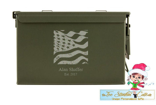 Personalized Metal Ammo Box - Multiple Designs (Men, Grandpa, Dad, Papa, Fathers Day, Man Cave)