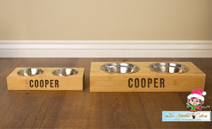 Dog and Cat Feeding Stands with Bowls Personalized Custom (Pet/ Furbaby/ Animal/ Puppy/Cat/Kitten)