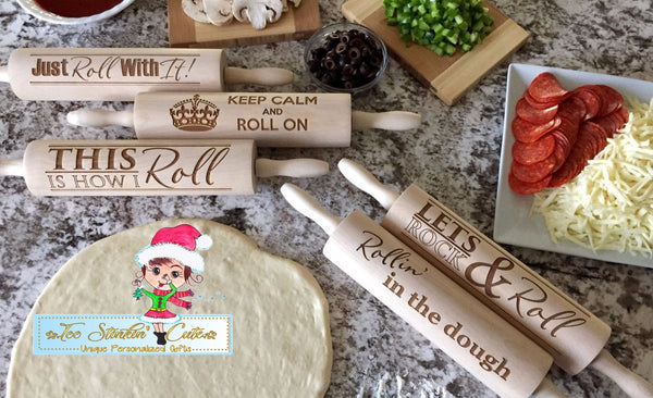 Custom Personalized Rolling Pins (Housewarming, Kitchen, Mothers Day, Mom, Grandma, Women)