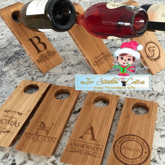 Personalized Wine Bottle Balancer Custom (Mothers Day, Mom, Grandma, Wine, Cork, Rack)