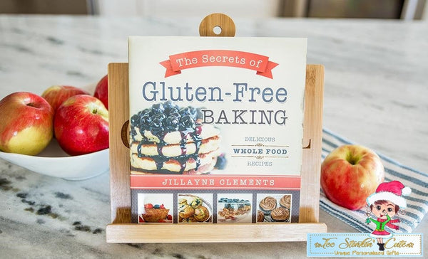 Custom Personalized Bamboo Cookbook Holder (Housewarming, Kitchen, Mothers Day, Mom, Grandma, Women, Recipe Stand)