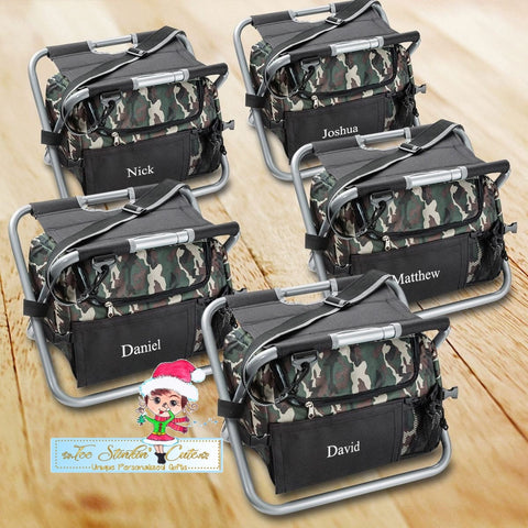 Personalized Customized Cooler Chair Sit N Sip - Camo Groomsmen Package of 5 (Wedding, Party)