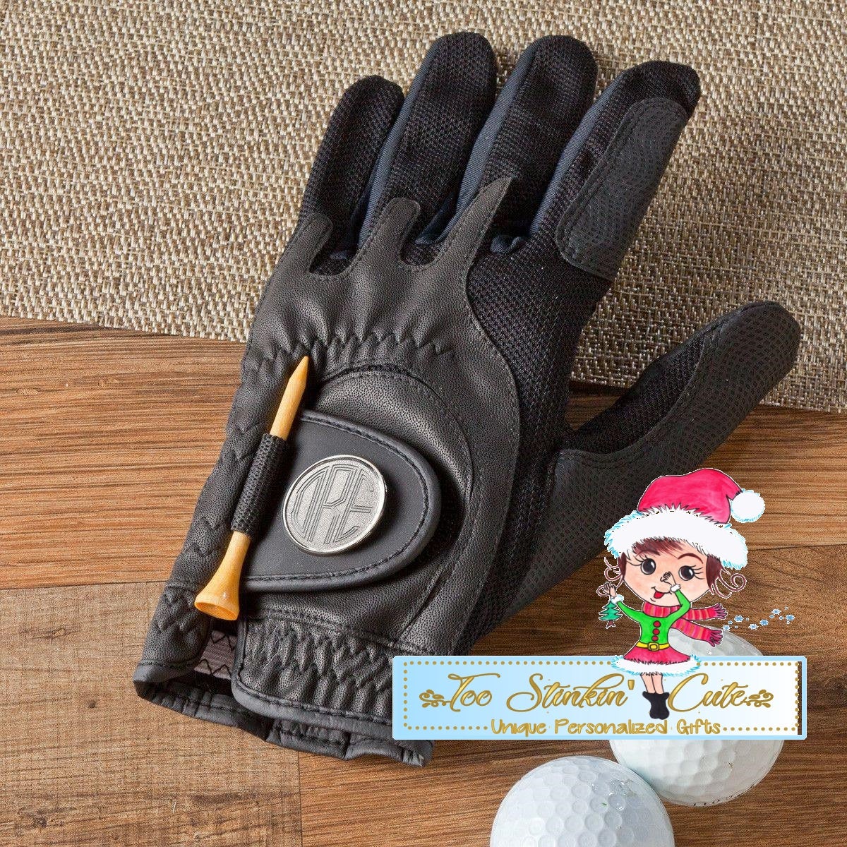 Personalized Left Handed Golf Glove - Leather - Magnetic Ball Marker  (Papa, Daddy, Dad, Son, Personalized, Custom, Father's Day)