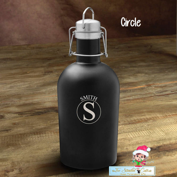 Personalized ANY NAME Growler Black 64 oz/  Custom Beer Growler/Beer Stainless Steel  Fathers Day Dad Boss Birthday Anniversary