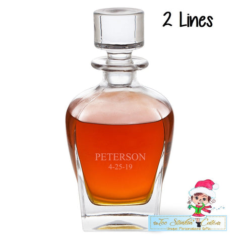 Customized Personalized  Whiskey Decanter/ Liquor Barware Bar Men Boss Executive Wedding Groom