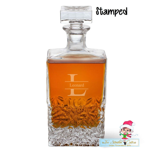 Personalized ANY NAME Rectangular 24 oz. Decanter Whiskey/ Custom Liquor/ Unique Gift/ Anniversary Bar Husband Men Boss