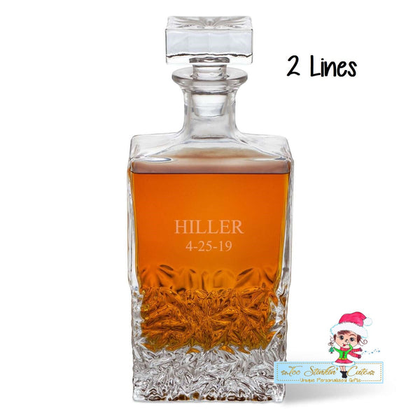 Personalized ANY NAME Rectangular 24 oz. Decanter Whiskey/ Custom Liquor/ Unique Gift/ Anniversary Bar Husband Men Boss
