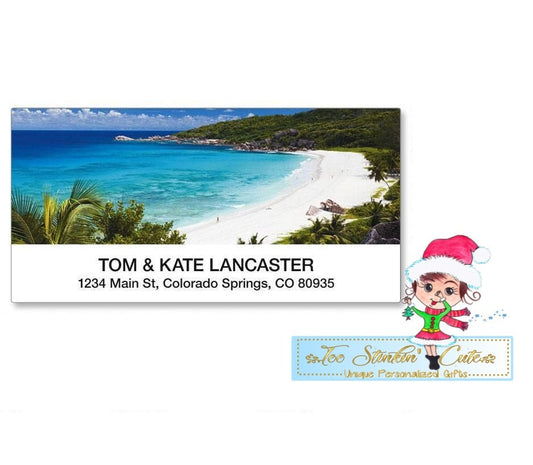 Custom Personalized Tropical Paradise II Deluxe Address Labels/ Beach Return Address