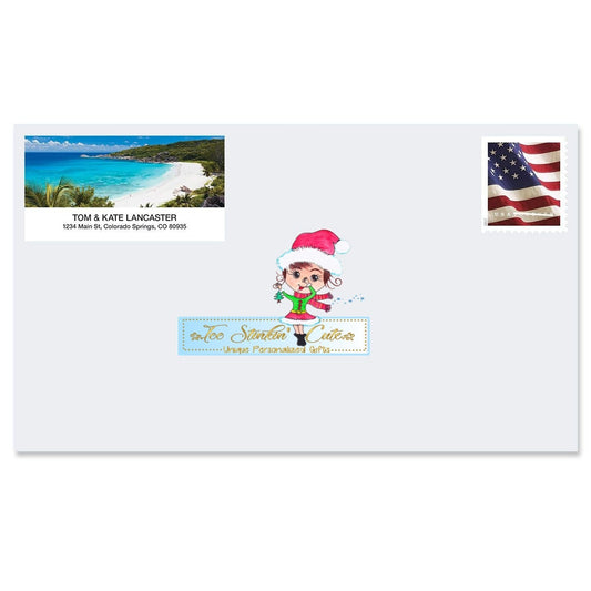 Custom Personalized Tropical Paradise II Deluxe Address Labels/ Beach Return Address