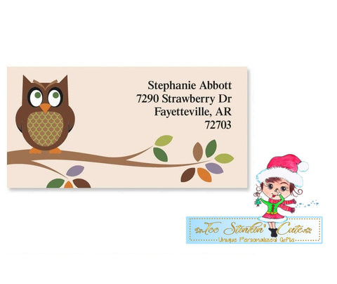 Custom Personalized Owl Address Labels/ Cute Girly Return Address