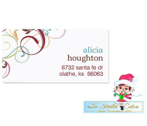 Custom Personalized Girly Swirls Address Labels