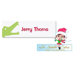 Custom Personalized Alligator ID Tag/ Kids Boys Identification Label