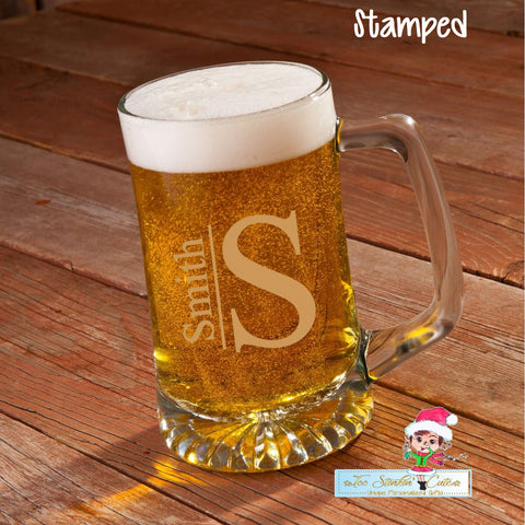 Personalized 25oz Monogrammed Sports Mug/ Custom Beer Mug/ Unique Gift/ Mens Gift/ Groomsman/ Wedding/ Man Cave