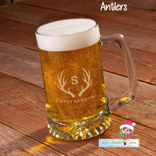 Personalized 25oz Monogrammed Sports Mug/ Custom Beer Mug/ Unique Gift/ Mens Gift/ Groomsman/ Wedding/ Man Cave