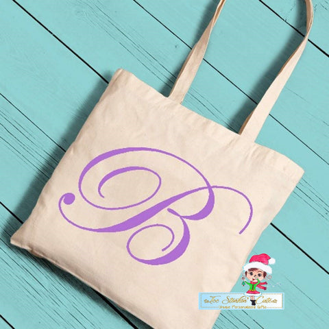 Personalized ANY INITIAL Canvas Initial Tote/ Custom Tote Bag/ Unique Gift/ Mom Grandma Mothers Day Teen Girl Purse Bag