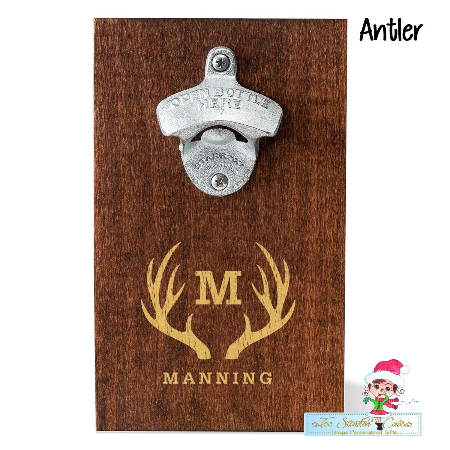 Personalized ANY NAME Wood Plank Wall Bottle Opener/ Custom Beer Opener/ Unique Gift/ Fathers Day Dad Boss Friend Birthday Men