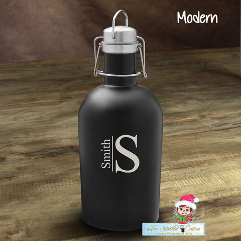 Personalized ANY NAME Growler Black 64 oz/  Custom Beer Growler/Beer Stainless Steel  Fathers Day Dad Boss Birthday Anniversary