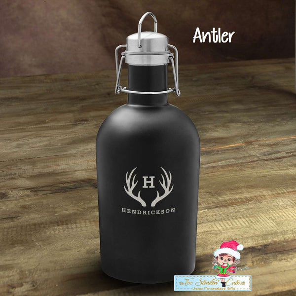 Personalized ANY NAME Growler Black 64 oz/  Custom Beer Growler/Beer Stainless Steel  Fathers Day Dad Boss Birthday Anniversary