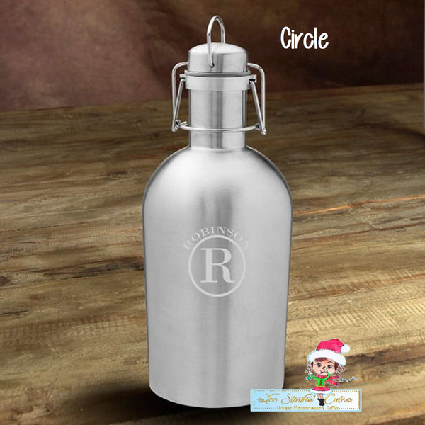 Personalized ANY NAME Insulated Stainless Steel Beer Growler/ Custom Beer Holder/ Unique Gift/ Fathers Day Dad Boss Friend Birthday Bar