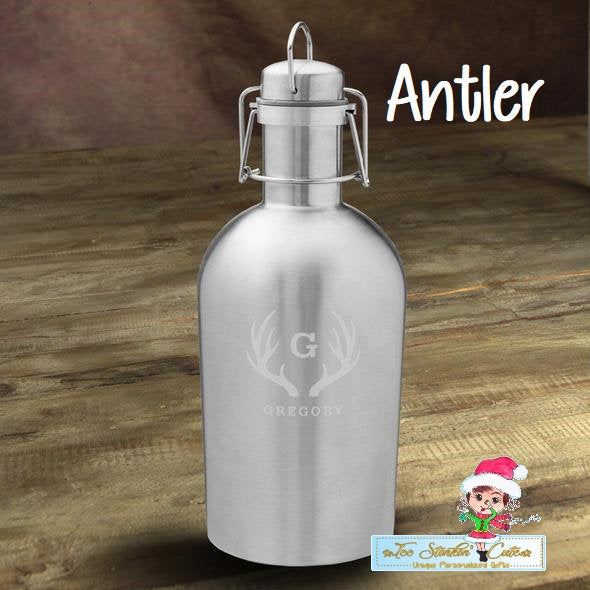 Personalized ANY NAME Insulated Stainless Steel Beer Growler/ Custom Beer Holder/ Unique Gift/ Fathers Day Dad Boss Friend Birthday Bar