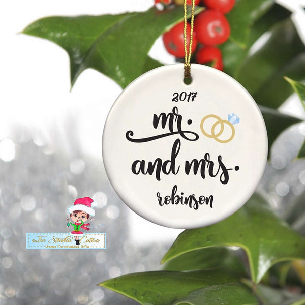 Personalized ANY NAMES + DATES Ceramic We're Engaged! Christmas Ornament/ Custom Couple's Ornament/ Unique Gift/ Engaged/ Wedding/ Couple
