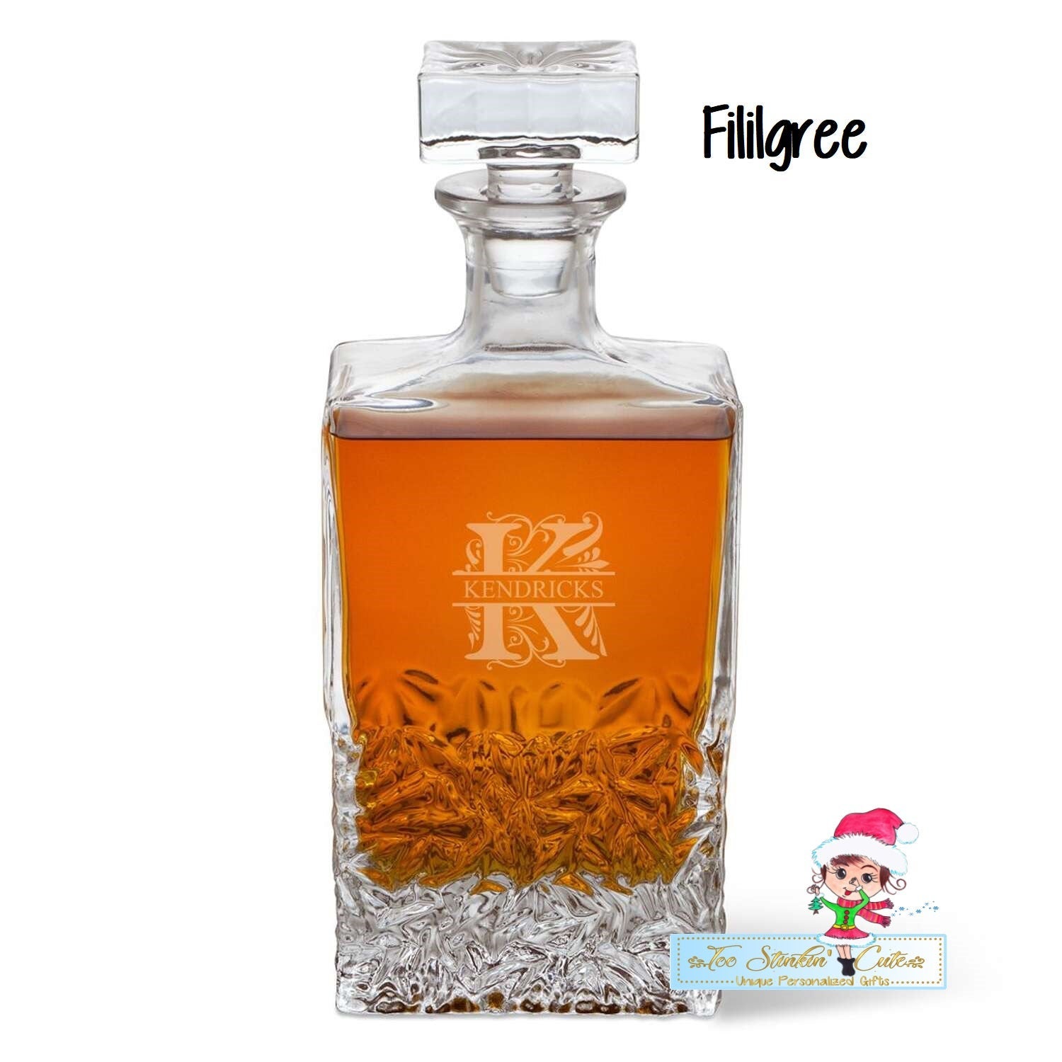 Personalized ANY NAME Rectangular 24 oz. Decanter Whiskey/ Custom Liquor/ Unique Gift/ Anniversary Bar Husband Men Boss