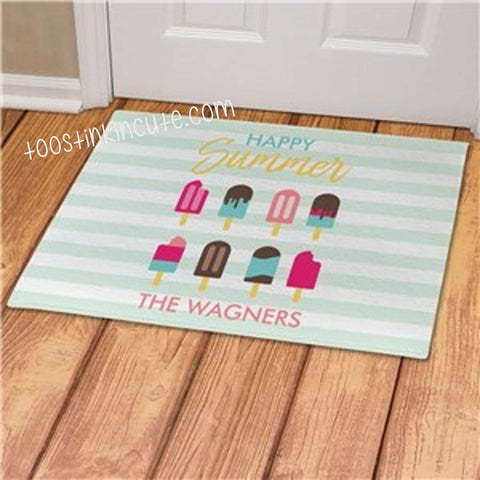 Summer Popsicle Personalized Doormat