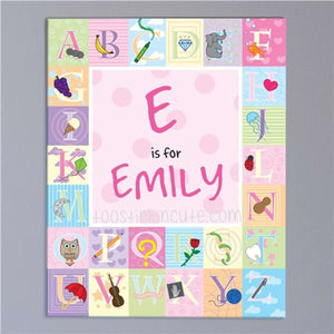 Alphabet Baby Girl Personalized Canvas