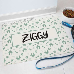 Personalized Dog House Dog Food Mat