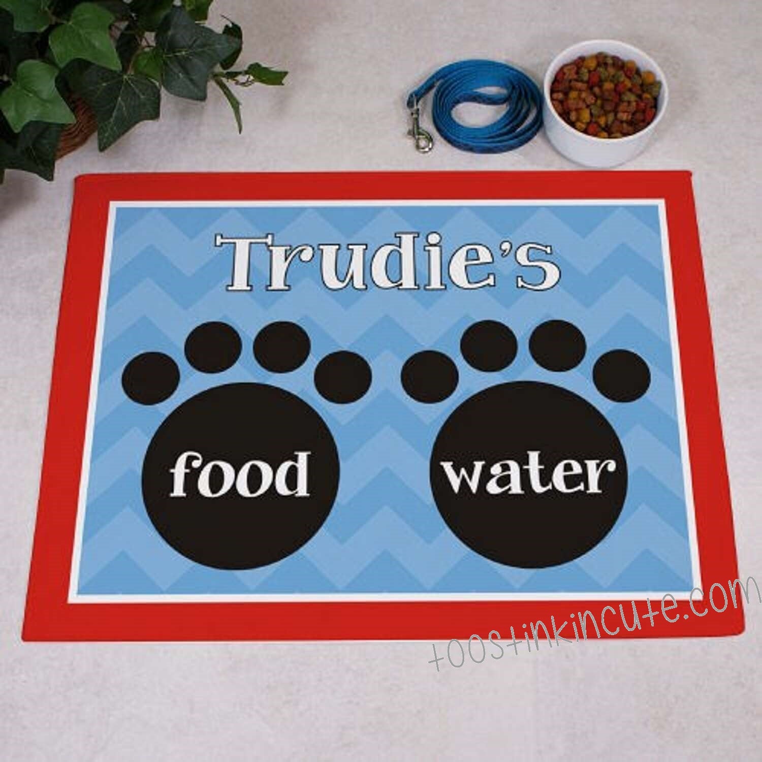 Personalized Dog Paw Pet Mat