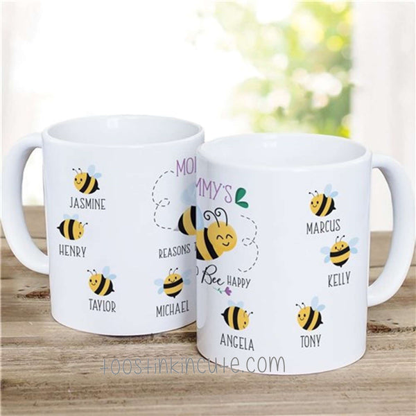 Reasons to Bee Happy Personalized Coffee Mug