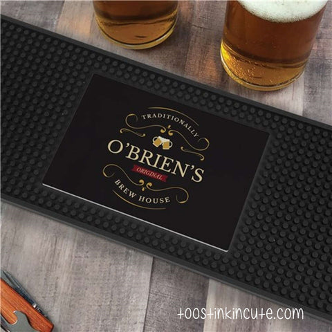 Personalized Traditionally Brewed Bar Mat