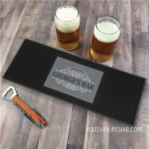 Personalized Welcome To The Bar Bar Mat